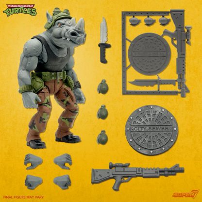 Super7 Teenage Mutant Ninja Turtles Ultimates Rocksteady Action Figure