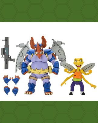 NECA TMNT Teenage Mutant Ninja Turtles Wingnut and Screwloose Cartoon 2 Pack