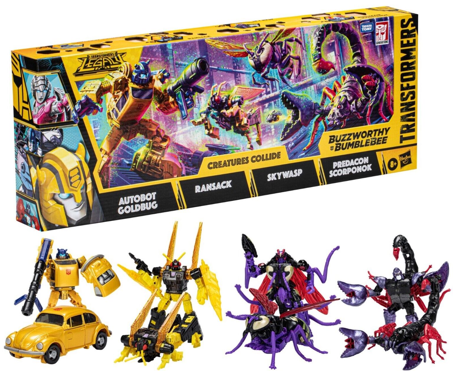 Transformers Buzzworthy Bumblebee Creatures Collide 4 Pack Kapow Toys