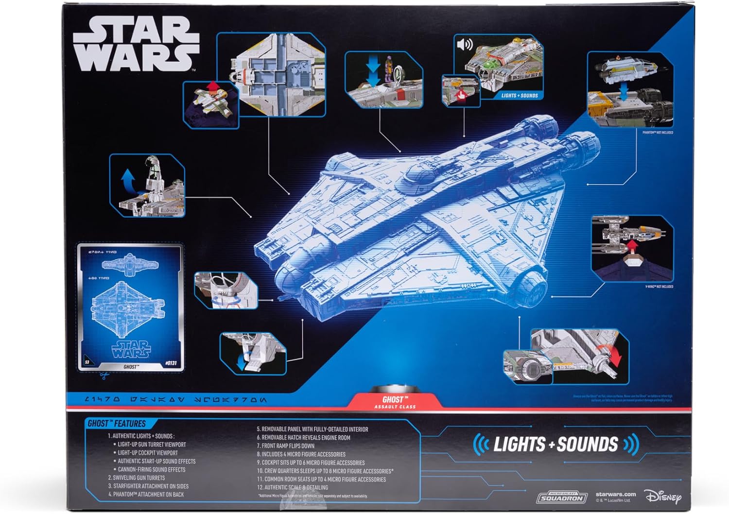 STAR WARS Micro Galaxy Squadron Ghost 8 Star Wars Micro Galaxy Squadron The Ghost ( Rebels ) 15 Inch Ship